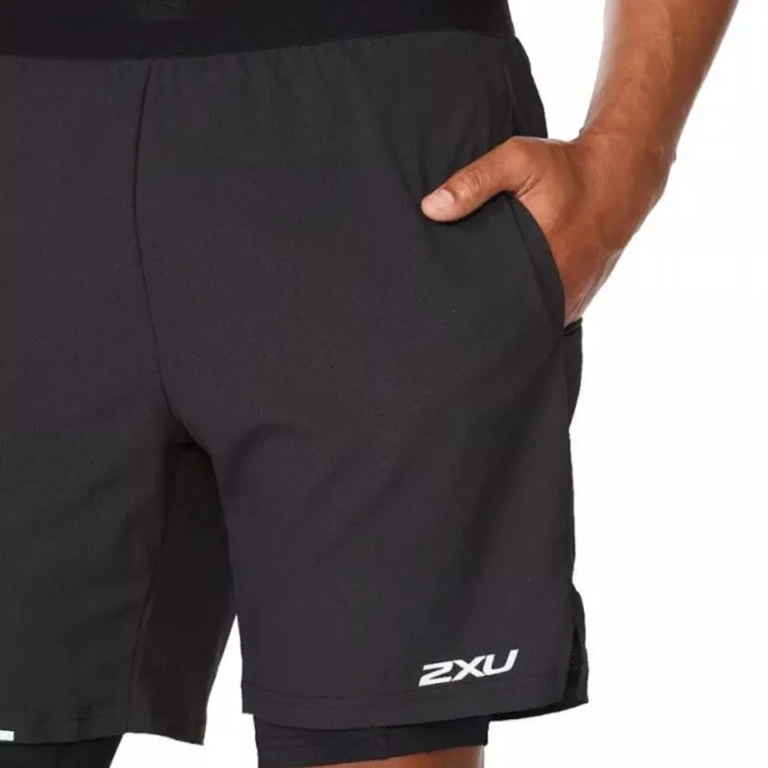 2XU Hombre Shorts Aero 2in1 7inch Shorts Negro 