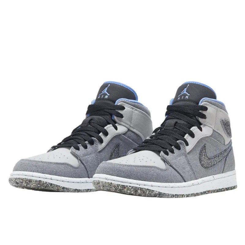 Air Jordan 1 Mid Crater Grey University Blue