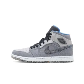 Air Jordan 1 Mid Crater Grey University Blue