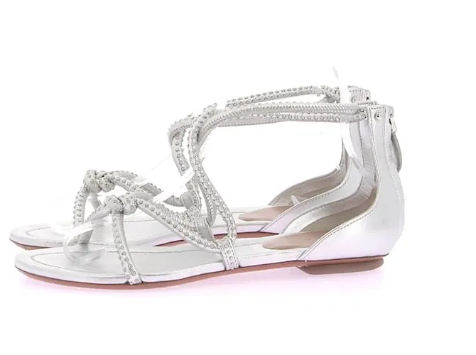 Alaïa ALAIA Sandalias T.EU 36 Piel Plata 