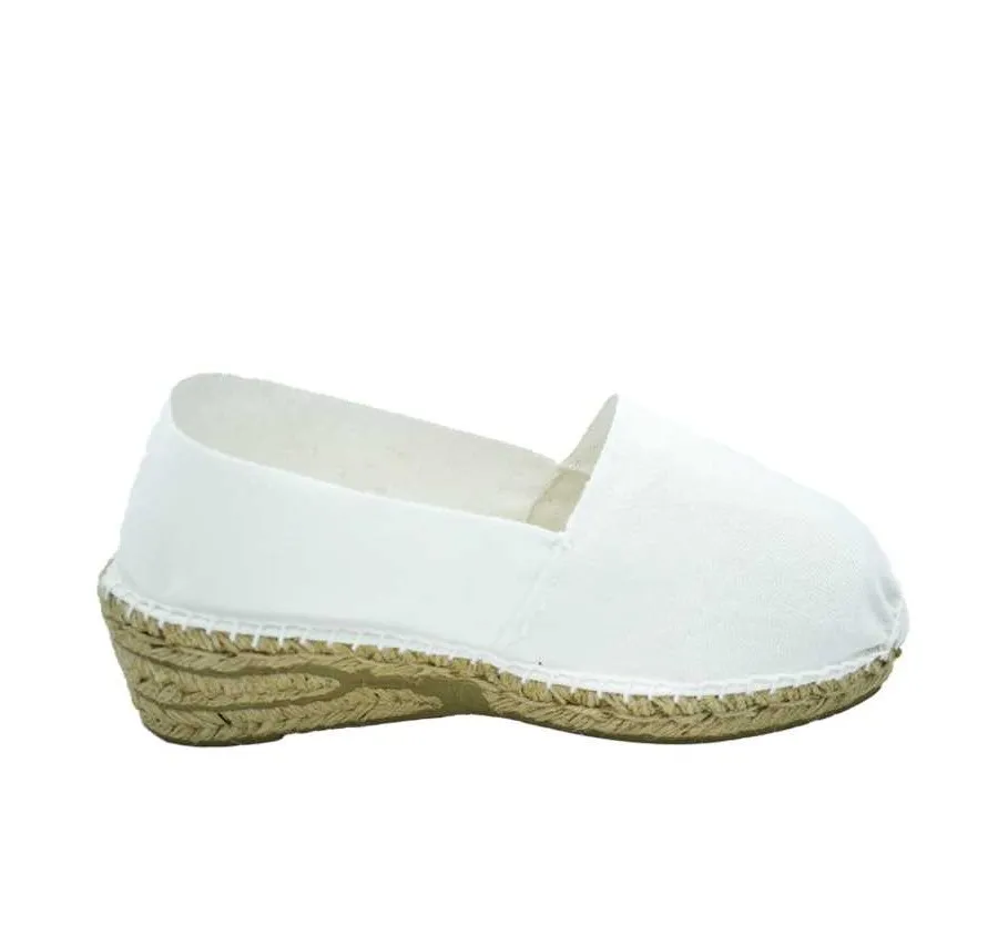 ALPARGATA CUÑA TRES CUERDAS YUTE ESPARDEÑAS ZAPATILLA ESPARTO BLANCO