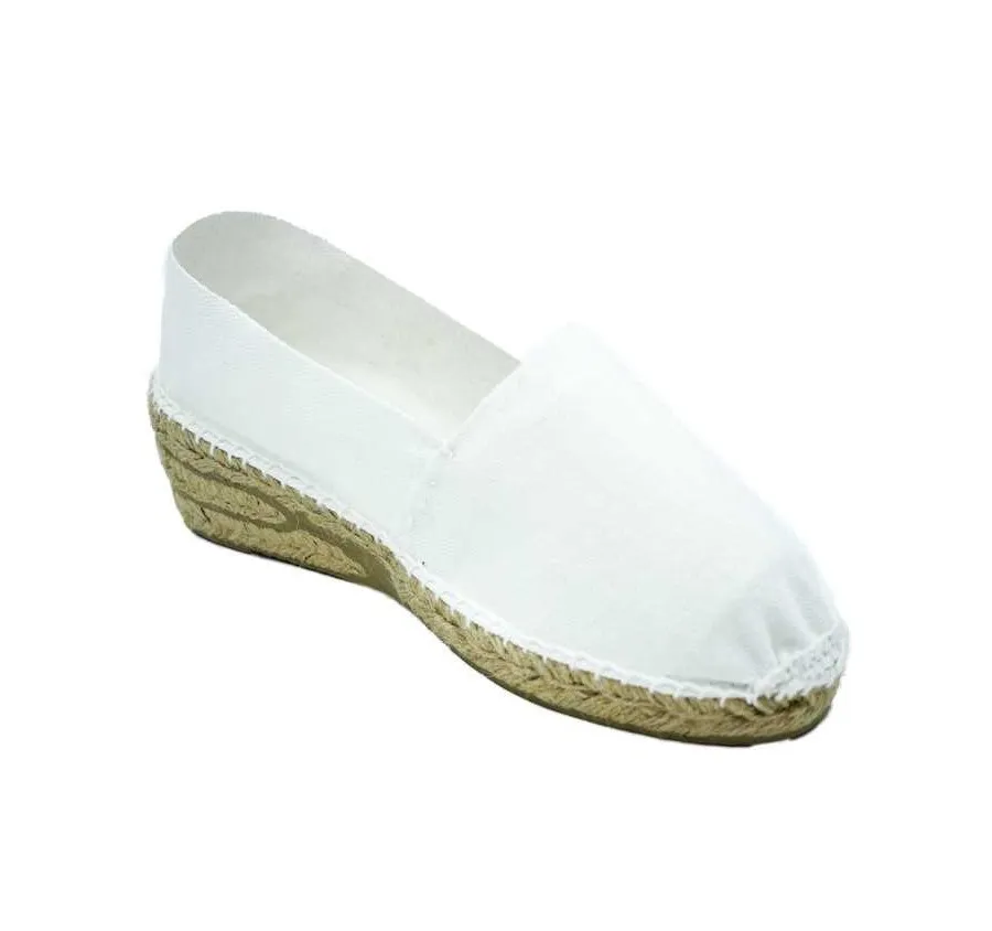 ALPARGATA CUÑA TRES CUERDAS YUTE ESPARDEÑAS ZAPATILLA ESPARTO BLANCO