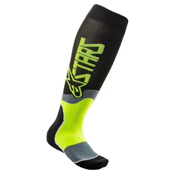 Alpinestars Mx Plus-2 Socks Black Yellow Fluo Niño 