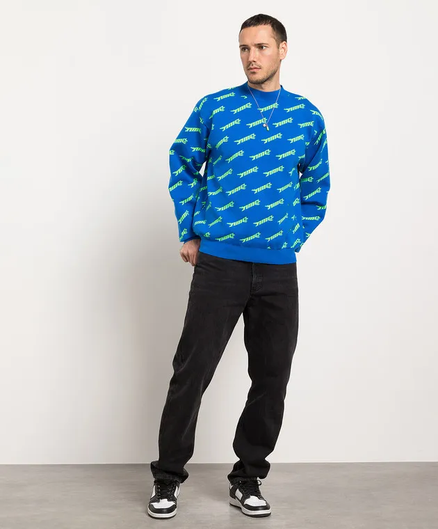 AMBUSH Blue sweatshirt with a logo pattern