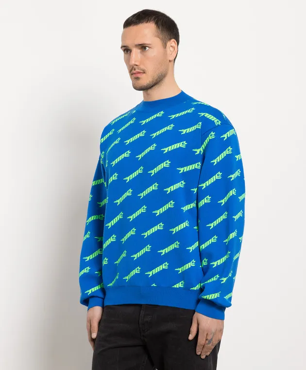 AMBUSH Blue sweatshirt with a logo pattern