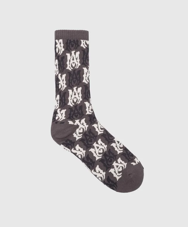 AMIRI Gray logo socks