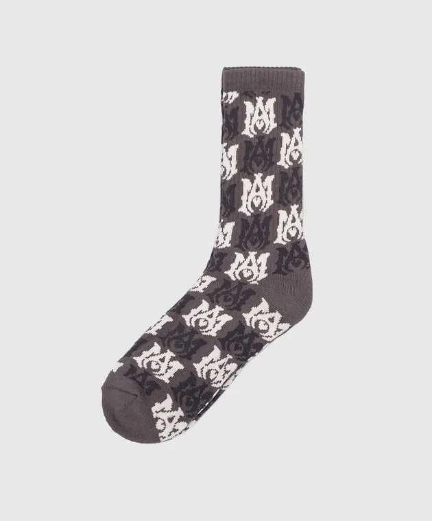 AMIRI Gray logo socks