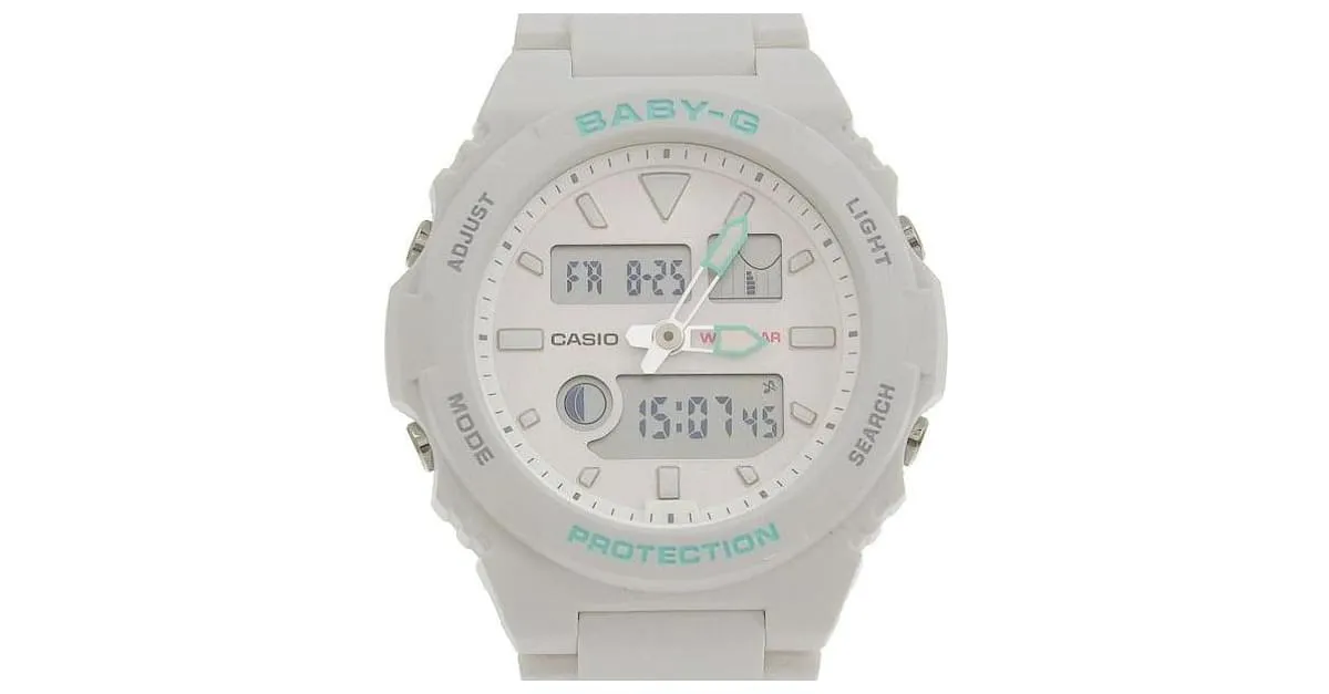 & Other Stories Casio Baby-G GLIDE Cuarzo Resina Blanca/Reloj de mujer con correa de resina BAX 100 7AJF, Seminuevo【tkh23seg