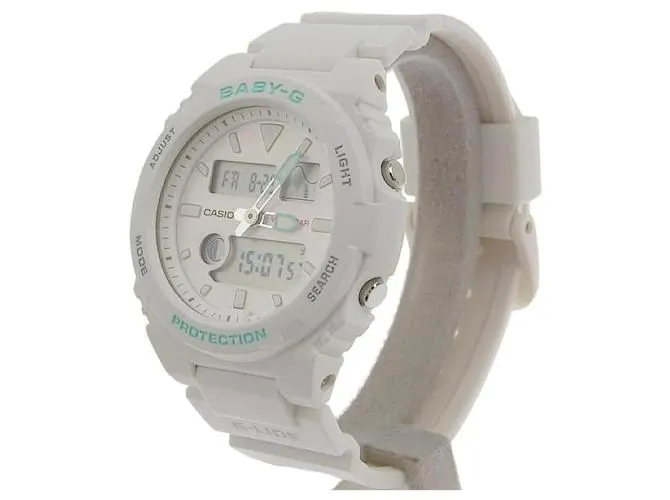 & Other Stories Casio Baby-G GLIDE Cuarzo Resina Blanca/Reloj de mujer con correa de resina BAX 100 7AJF, Seminuevo【tkh23seg