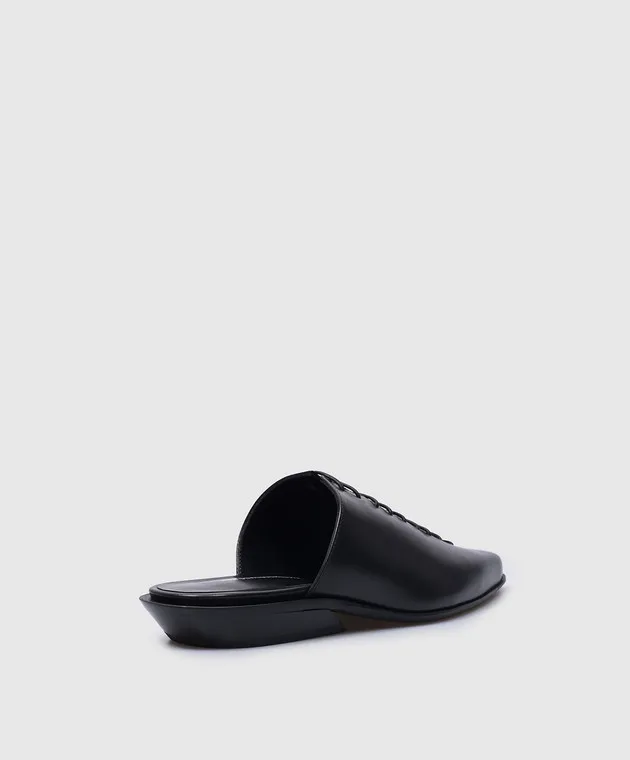 Ann Demeulemeester River Lages black leather mules