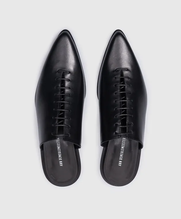 Ann Demeulemeester River Lages black leather mules