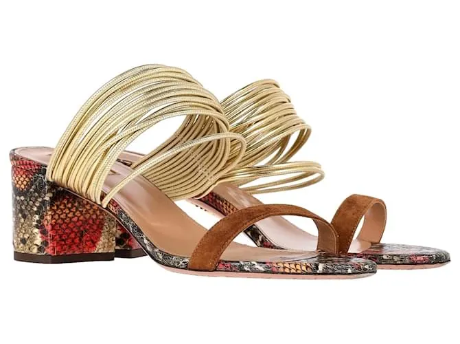 Aquazzura Rendez Vous Sandalias con estampado de serpiente en piel con estampado animal Impresión de pitón 