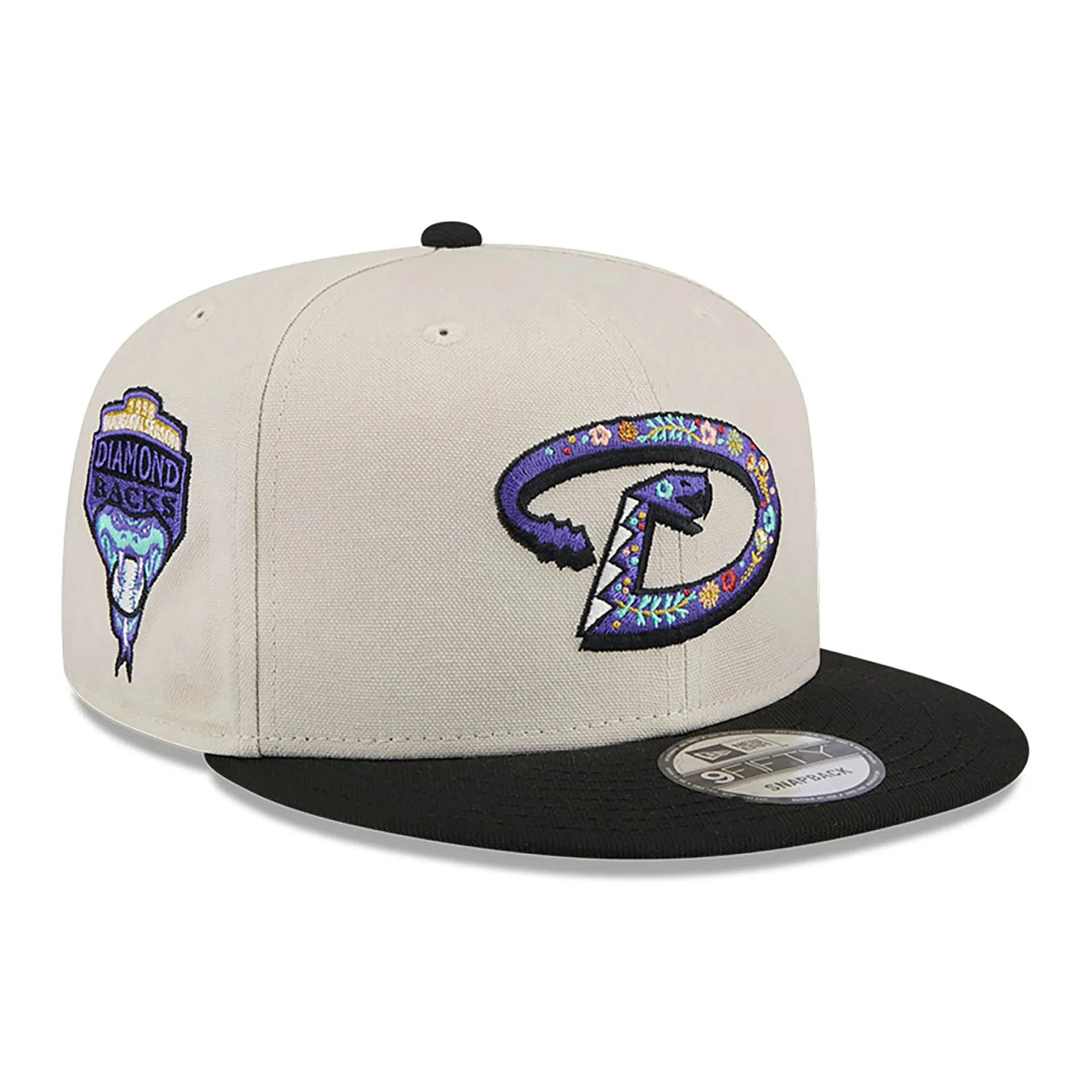 Arizona Diamondbacks Gorra Snapback 9FIFTY con Relleno Floral en Beige Claro