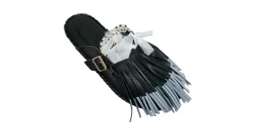 Autre Marque 13 09 SR Negro / Mules Puli de cuero blanco 