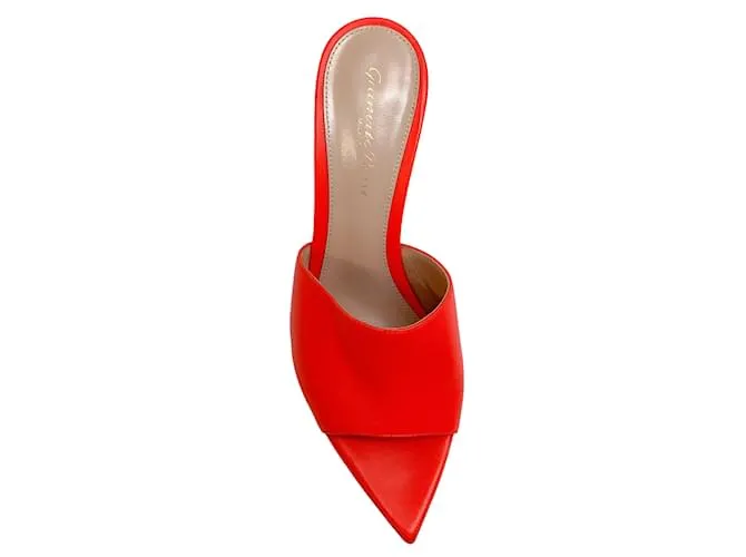 Autre Marque Gianvito Rossi Betty naranja brillante 120 Mules con plataforma y puntera abierta 