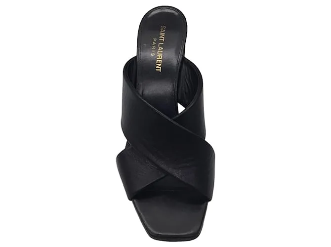 Autre Marque Mules Loulou de cuero negro de Saint Laurent 