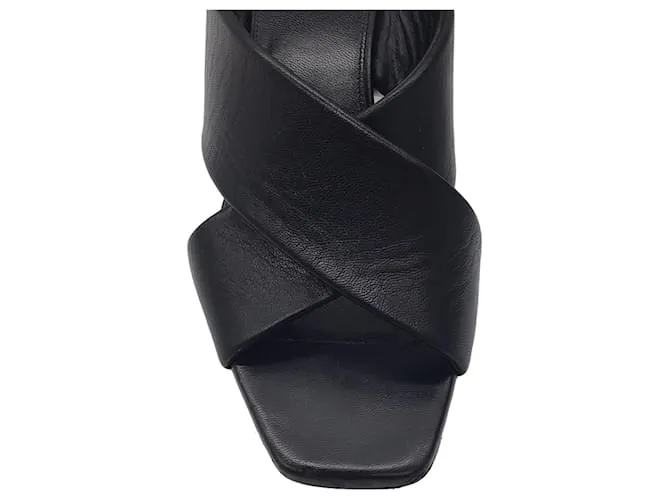 Autre Marque Mules Loulou de cuero negro de Saint Laurent 