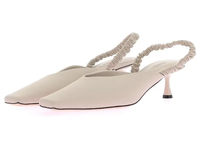 Autre Marque STUDIO AMELIA Mules y zuecos T.UE 39 Cuero Blanco 