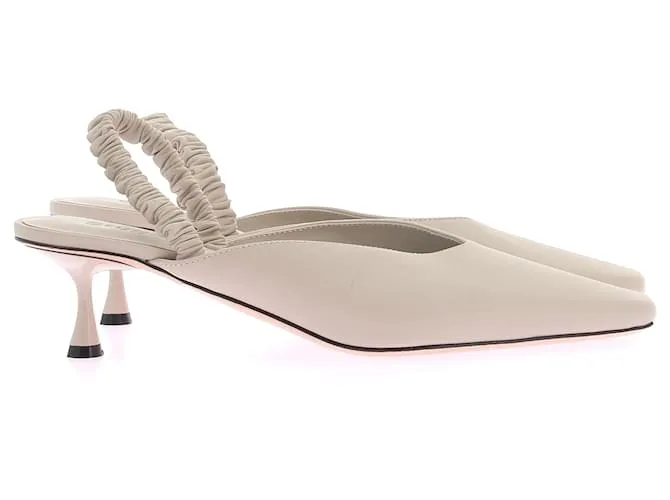 Autre Marque STUDIO AMELIA Mules y zuecos T.UE 39 Cuero Blanco 