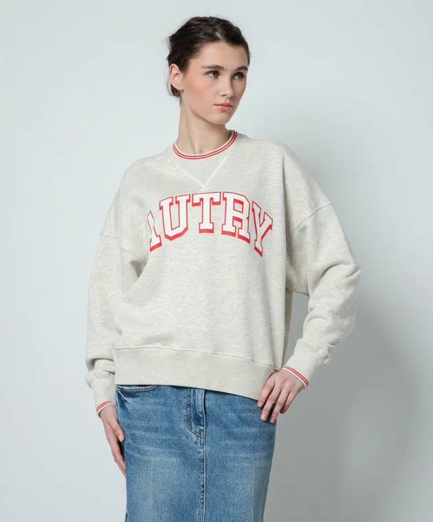 AUTRY Gray sweatshirt with logo print