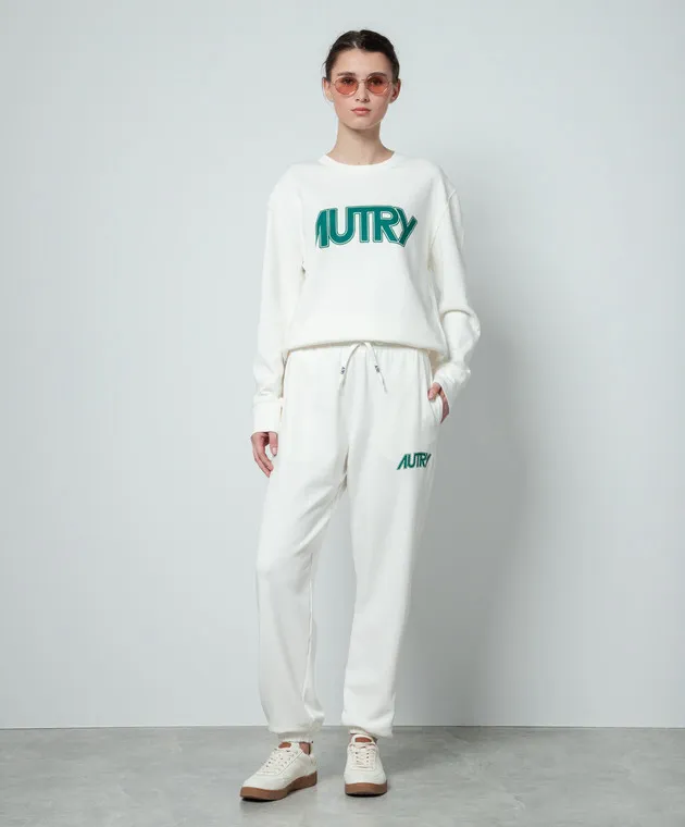 AUTRY White sweatshirt with logo print