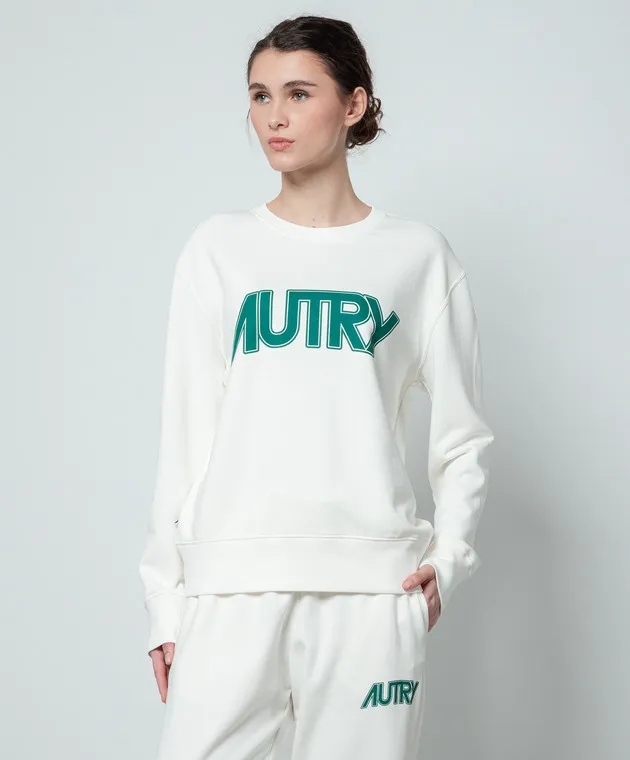 AUTRY White sweatshirt with logo print