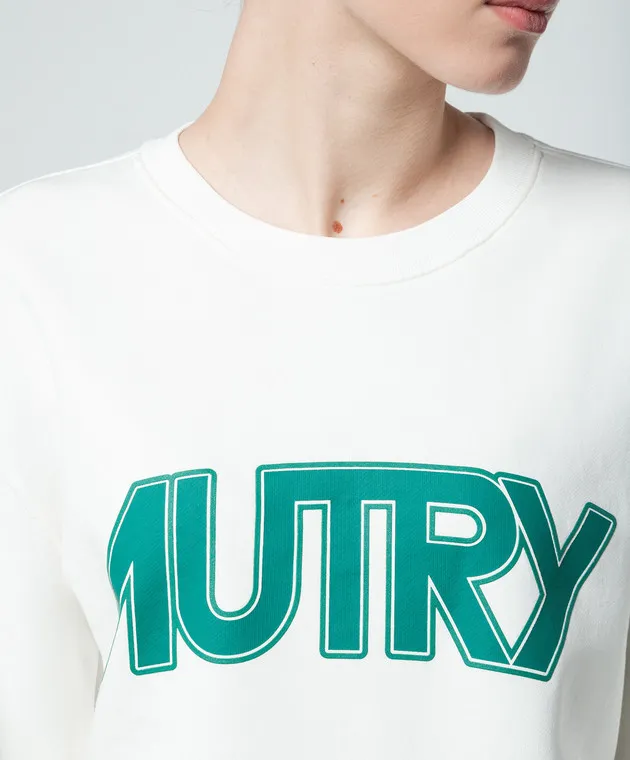 AUTRY White sweatshirt with logo print