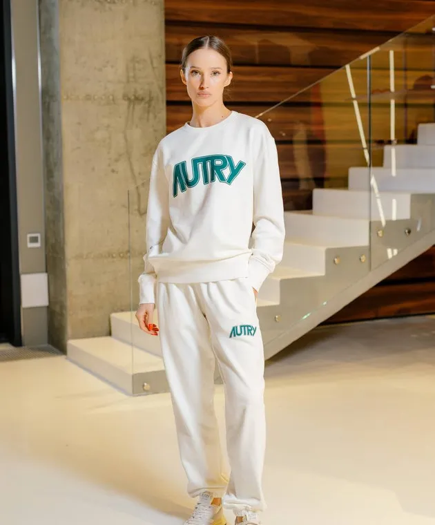 AUTRY White sweatshirt with logo print