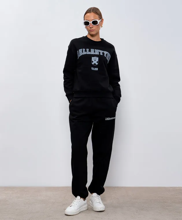 Ballantyne HERITAGE CLUB black sweatshirt with logo print