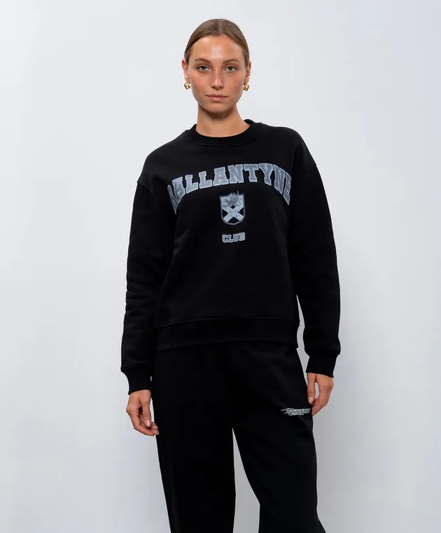 Ballantyne HERITAGE CLUB black sweatshirt with logo print