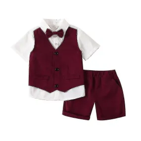 Boy's Tuxedos Toddler Formal Suits Set, Kids Slim Fit Suit