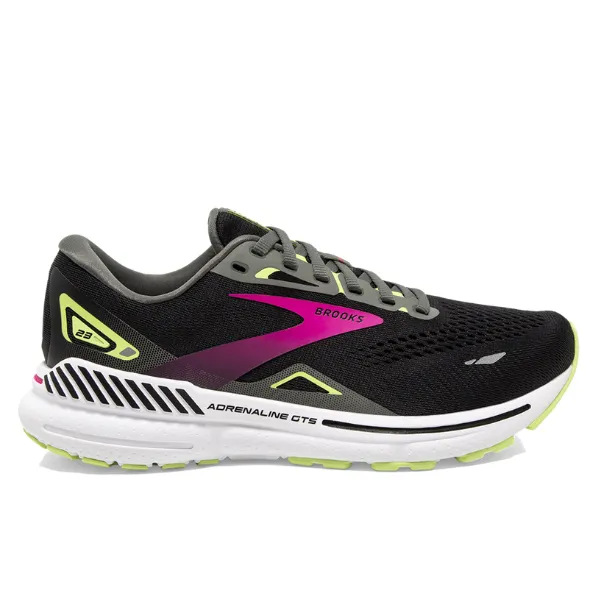 Brooks Adrenaline GTS 23 para mujer Negro/Gunmetal/Verde afilado