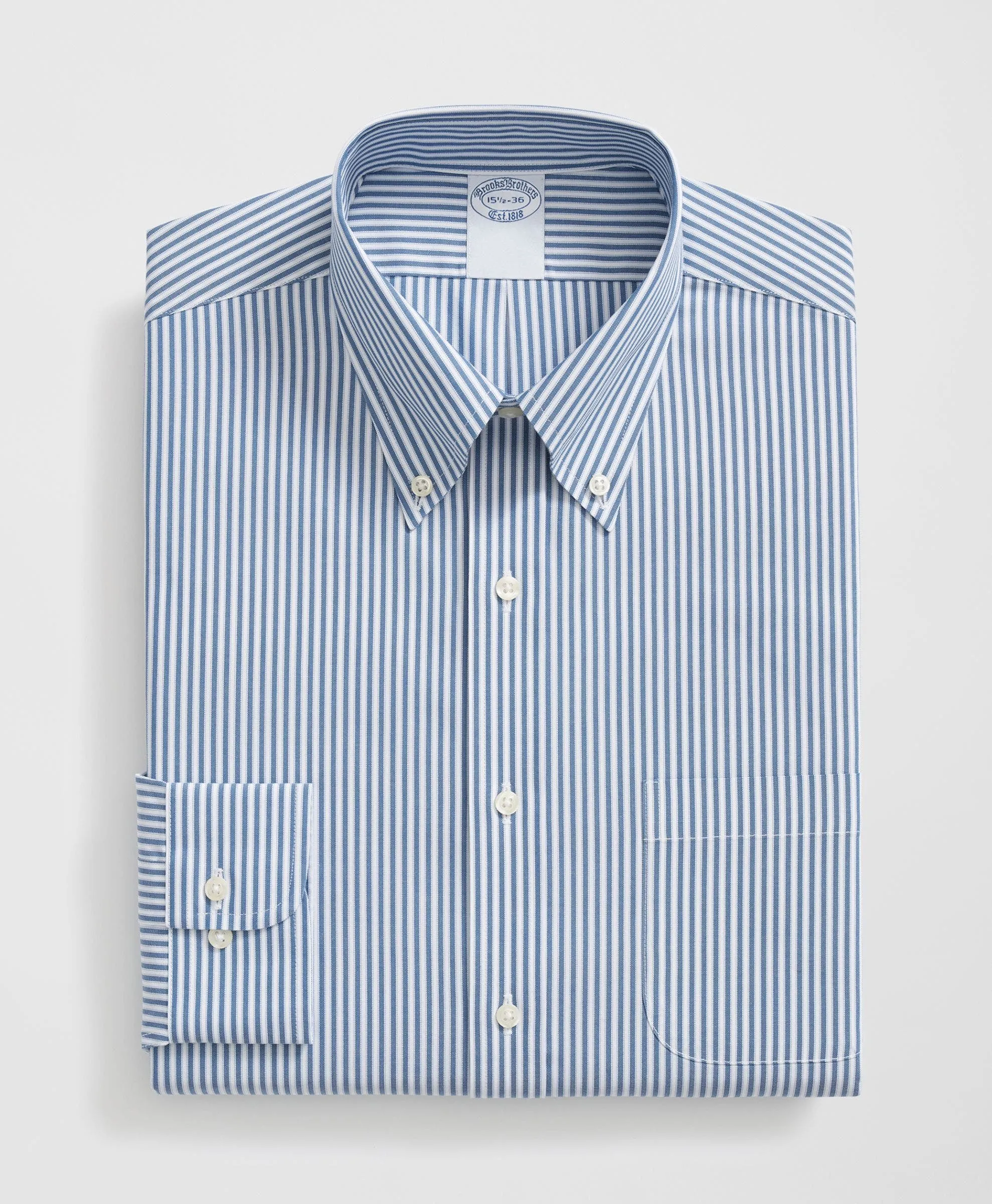 BROOKS BROTHERS Camisa Hombre Cotton Pinpoint Regular Non-Iron Polo Button-down Collar