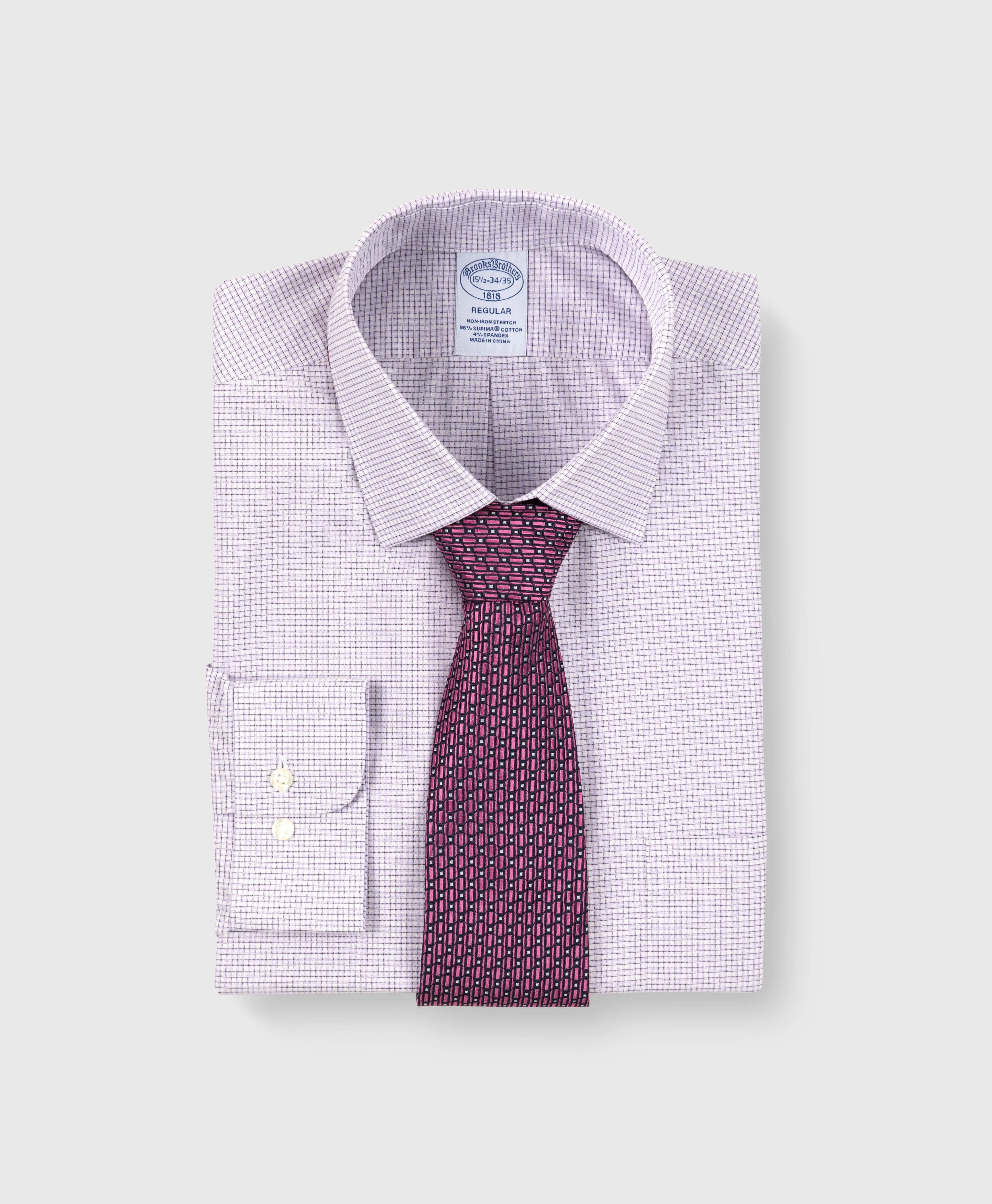 BROOKS BROTHERS Camisa Hombre Stretch Regent Regular-Fit Dress Shirt Non-Iron Dobby Ainsley Collar Diamond