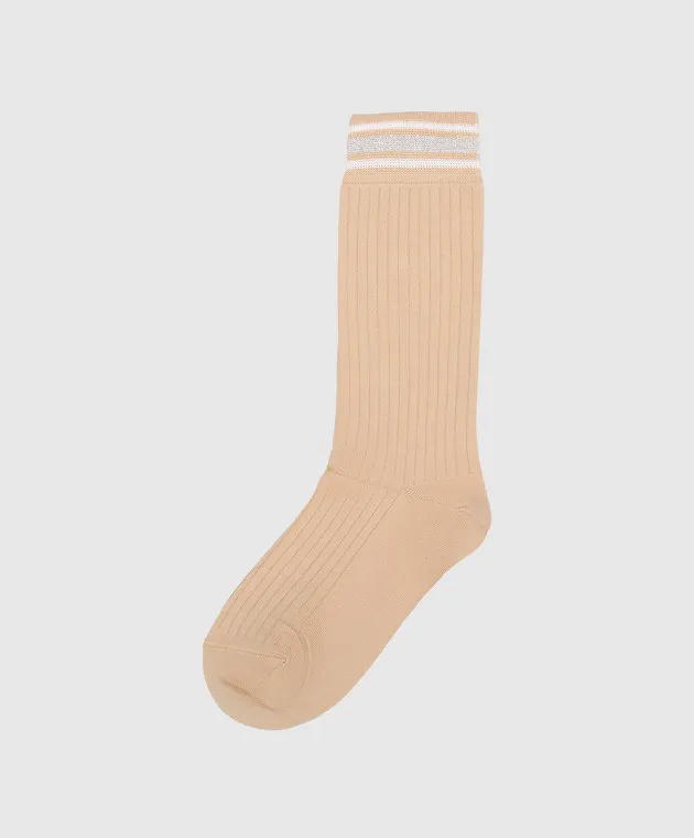 Brunello Cucinelli Beige socks with lurex