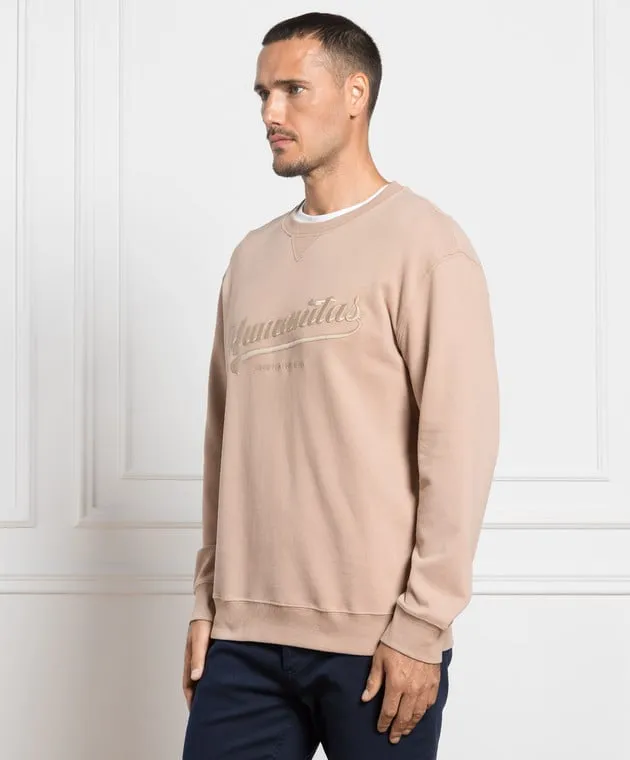 Brunello Cucinelli Beige sweatshirt with embroidery