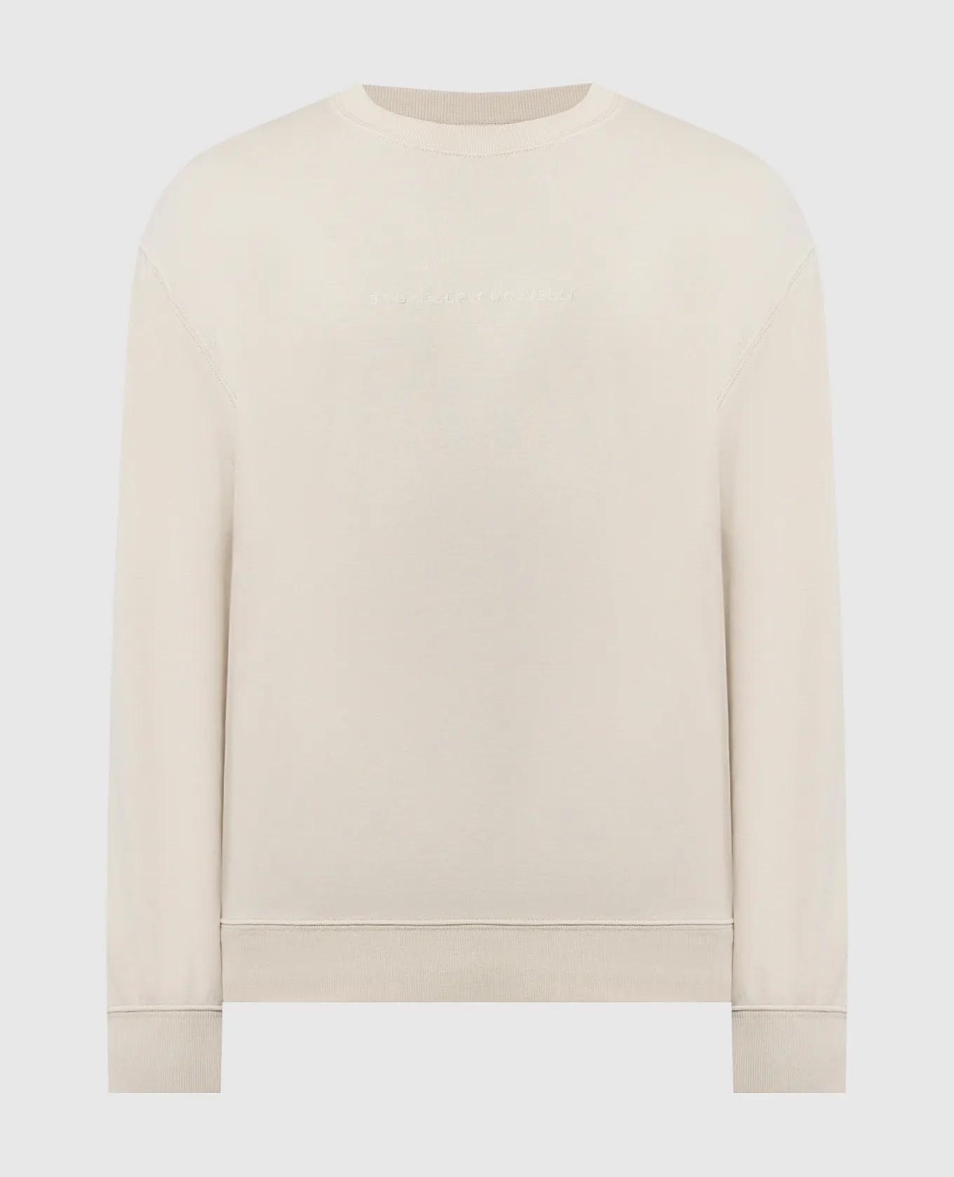 Brunello Cucinelli Beige sweatshirt with logo embroidery