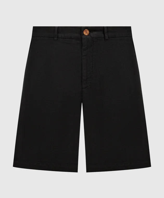 Brunello Cucinelli Black linen shorts