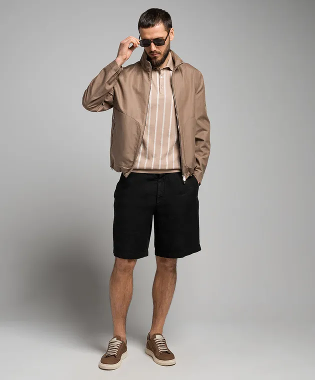 Brunello Cucinelli Black linen shorts