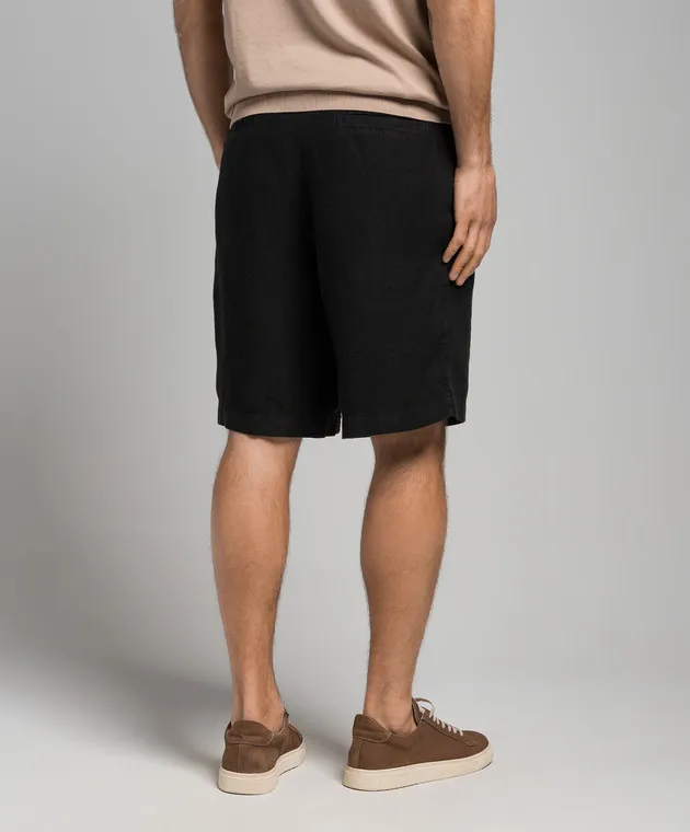 Brunello Cucinelli Black linen shorts