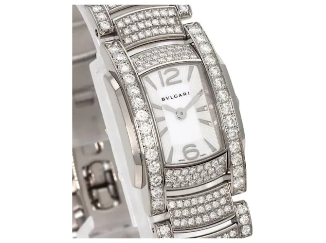 Bulgari Reloj Bvlgari Ashoma con bisel de diamante y correa de cuero 