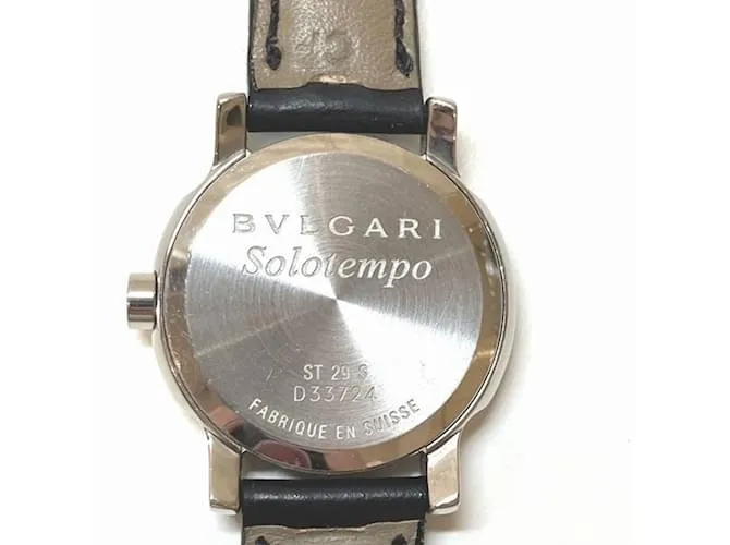 Bulgari Reloj Bvlgari Solotempo ST29S de cuarzo con correa de cuero Negro 