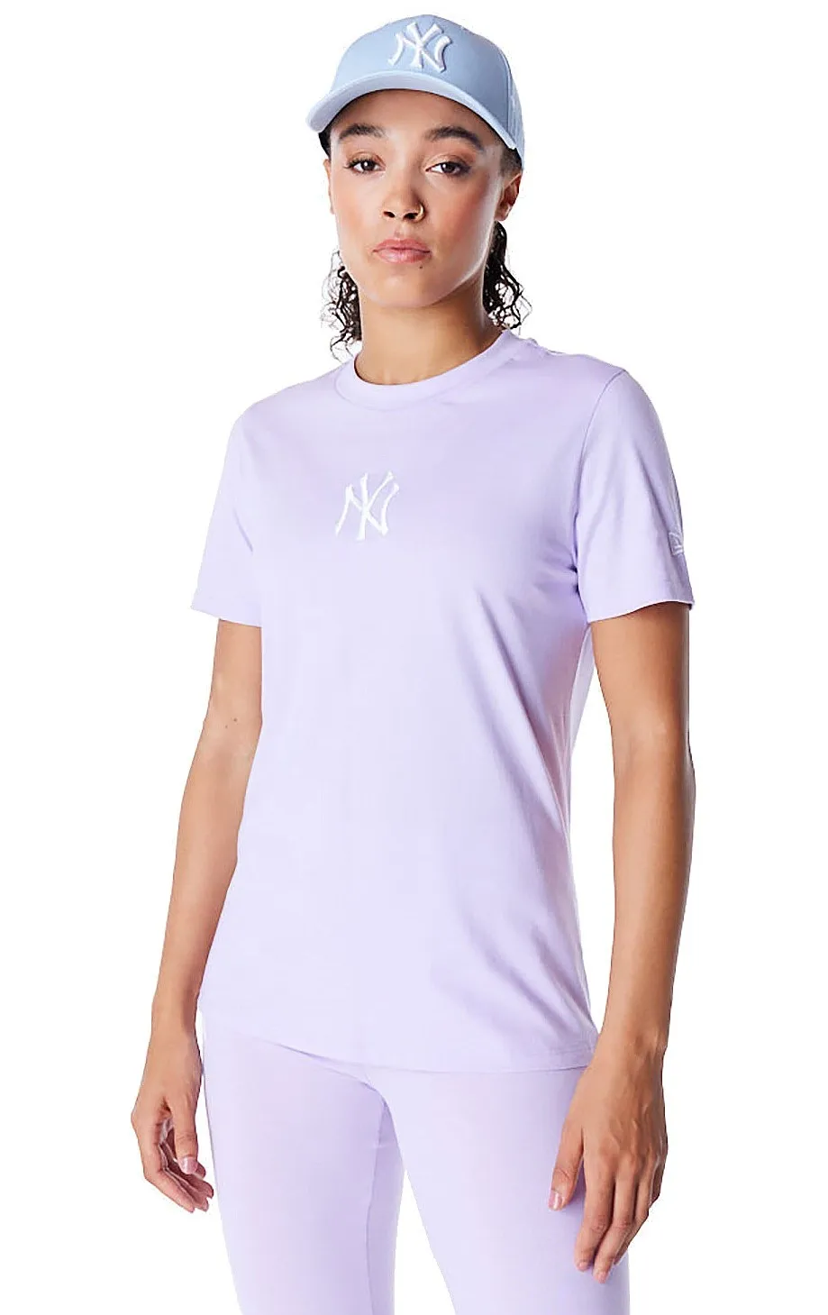 camisa New Era League Essential Regular MLB New York Yankees - Pastel Lilac/White - women´s