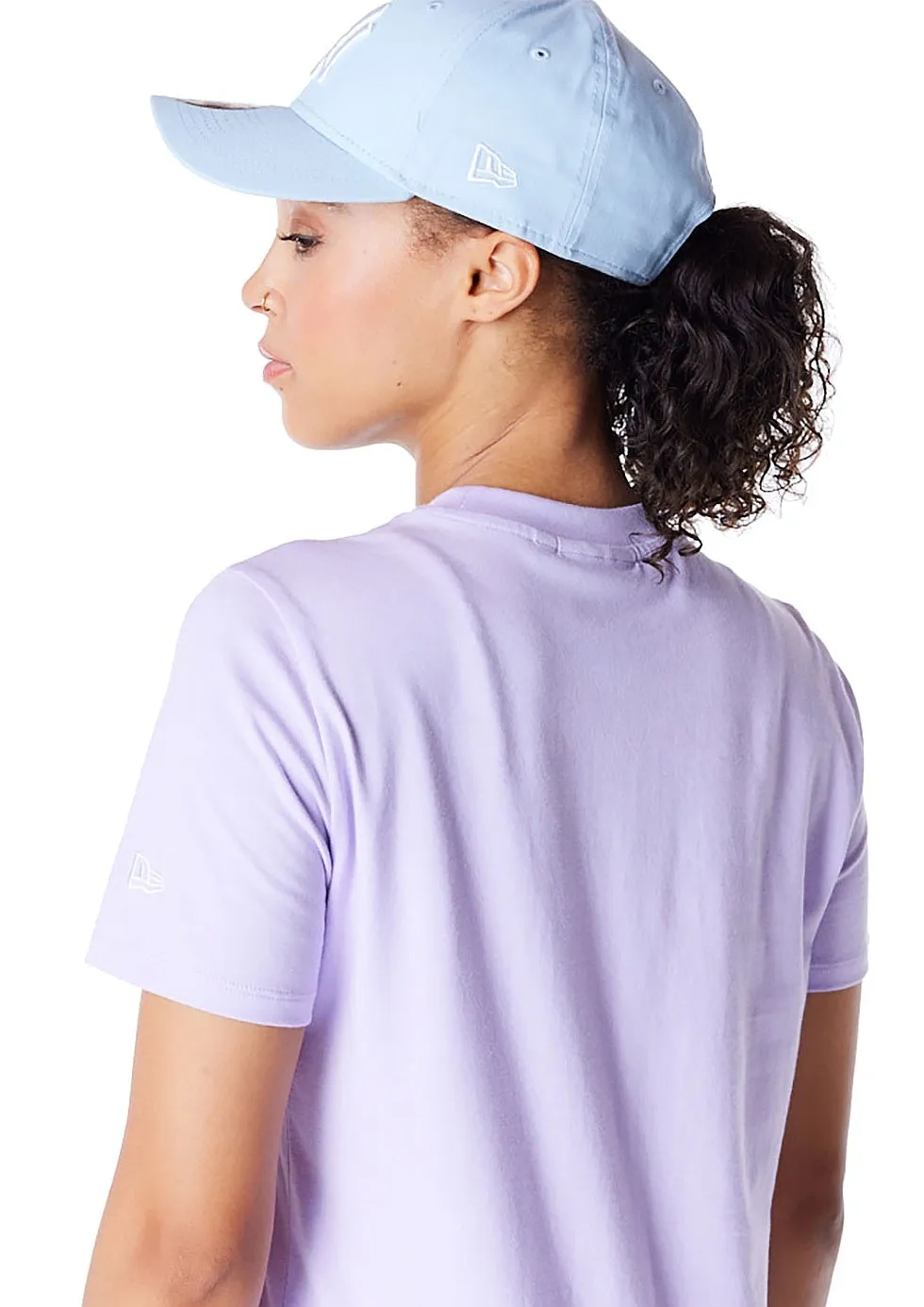 camisa New Era League Essential Regular MLB New York Yankees - Pastel Lilac/White - women´s