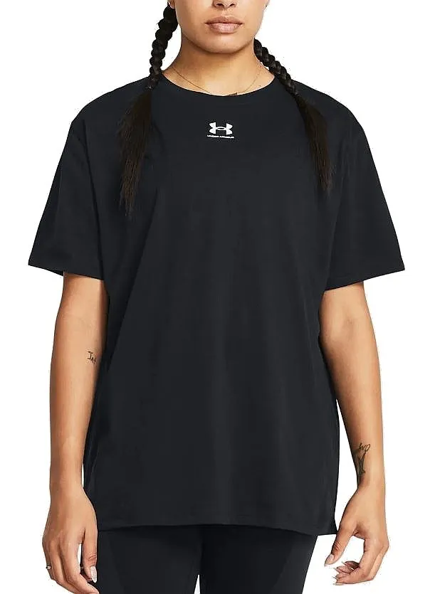 camisa Under Armour Campus Oversized Logo - Black/White - women´s