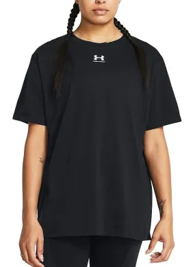 camisa Under Armour Campus Oversized Logo - Black/White - women´s