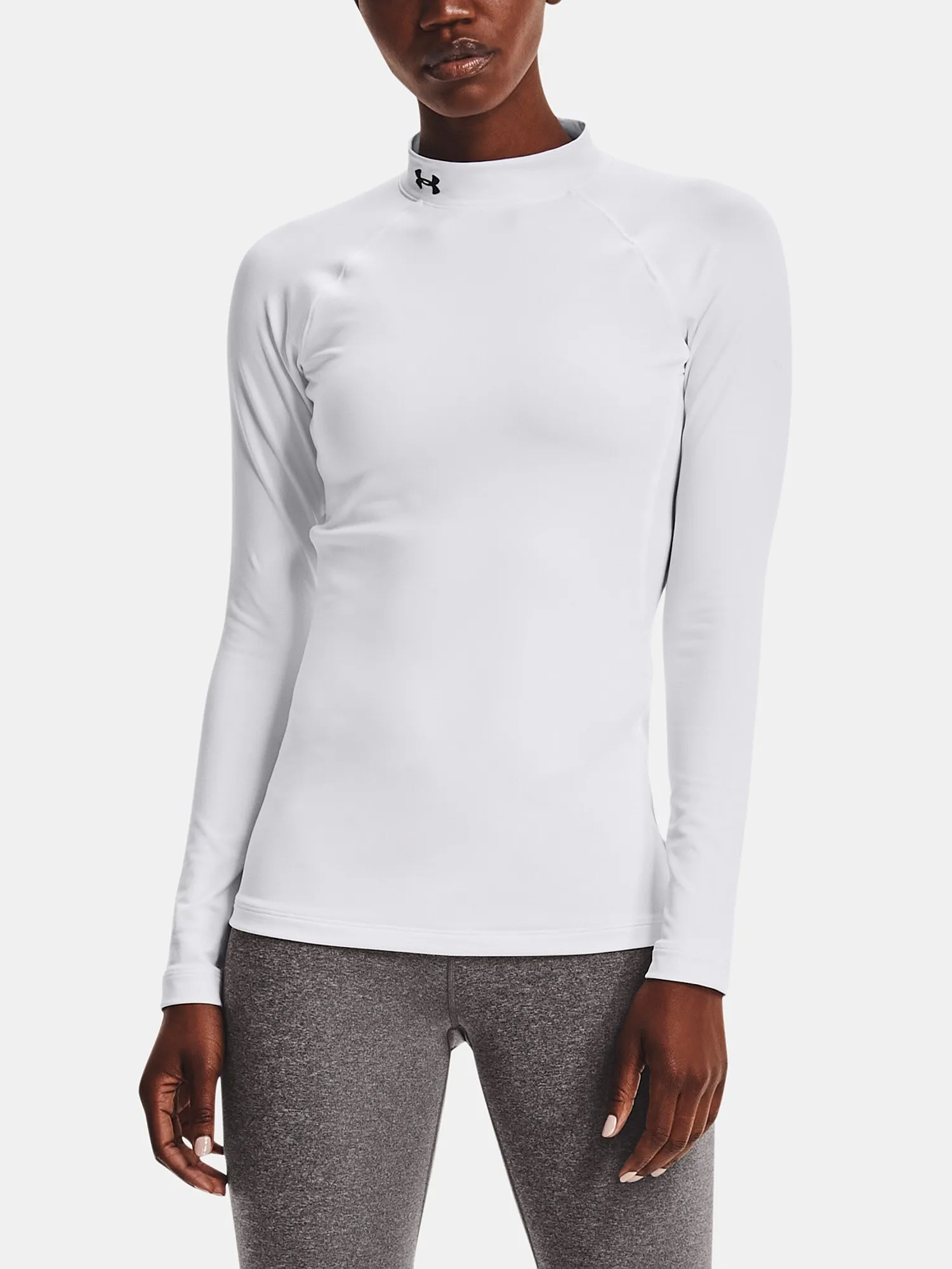 camisa Under Armour ColdGear Authentics Mock Neck LS - White - women´s