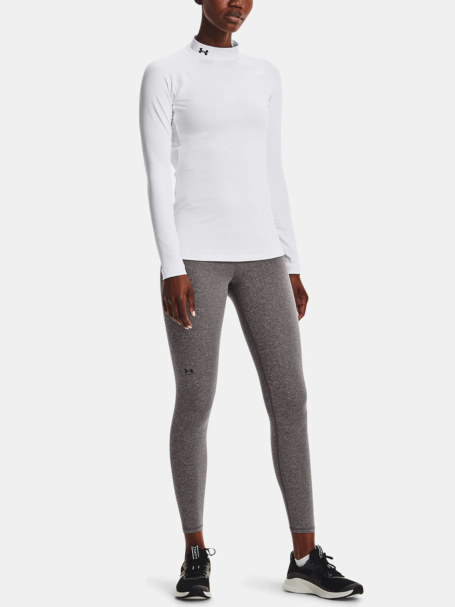 camisa Under Armour ColdGear Authentics Mock Neck LS - White - women´s