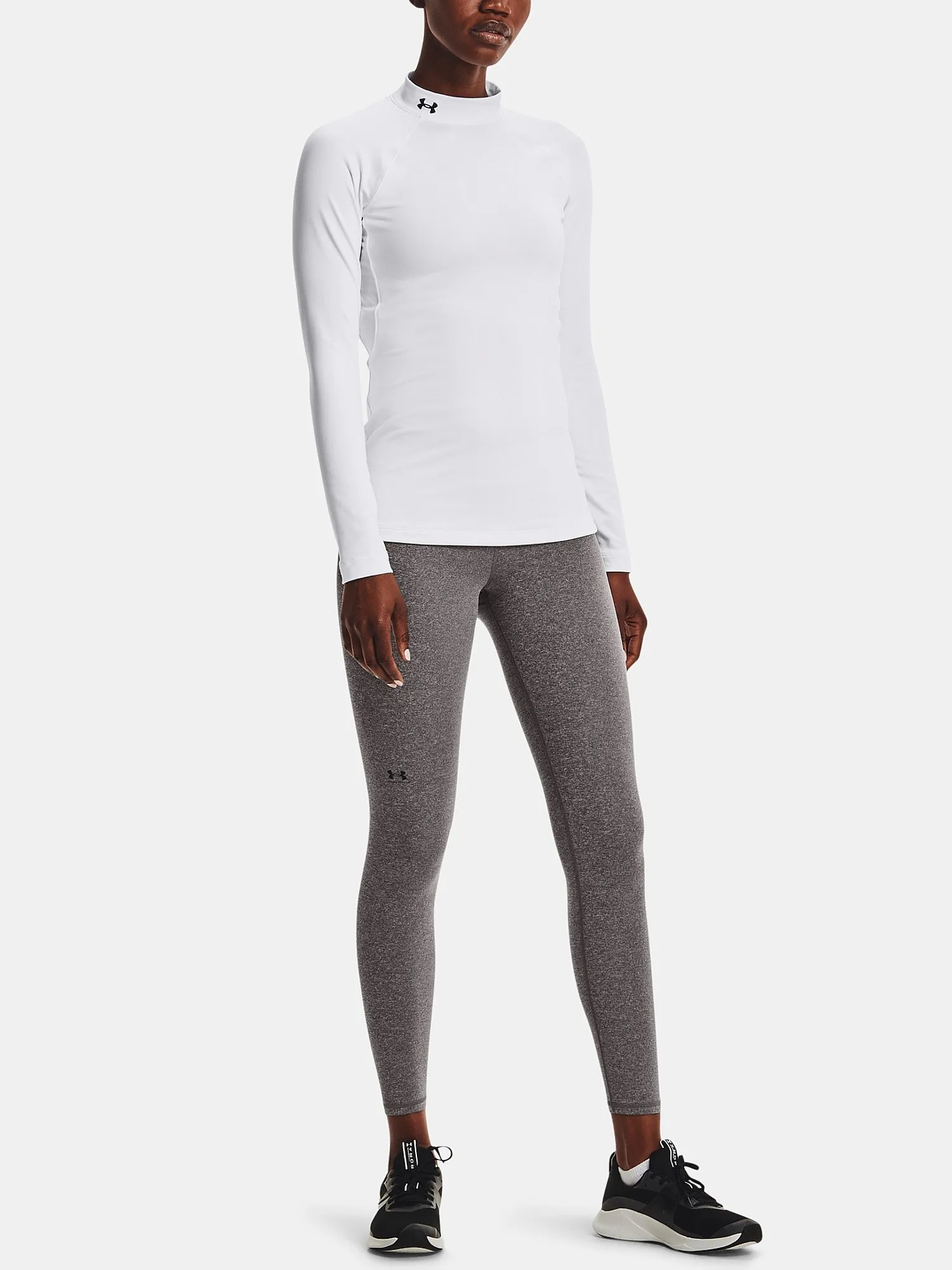 camisa Under Armour ColdGear Authentics Mock Neck LS - White - women´s