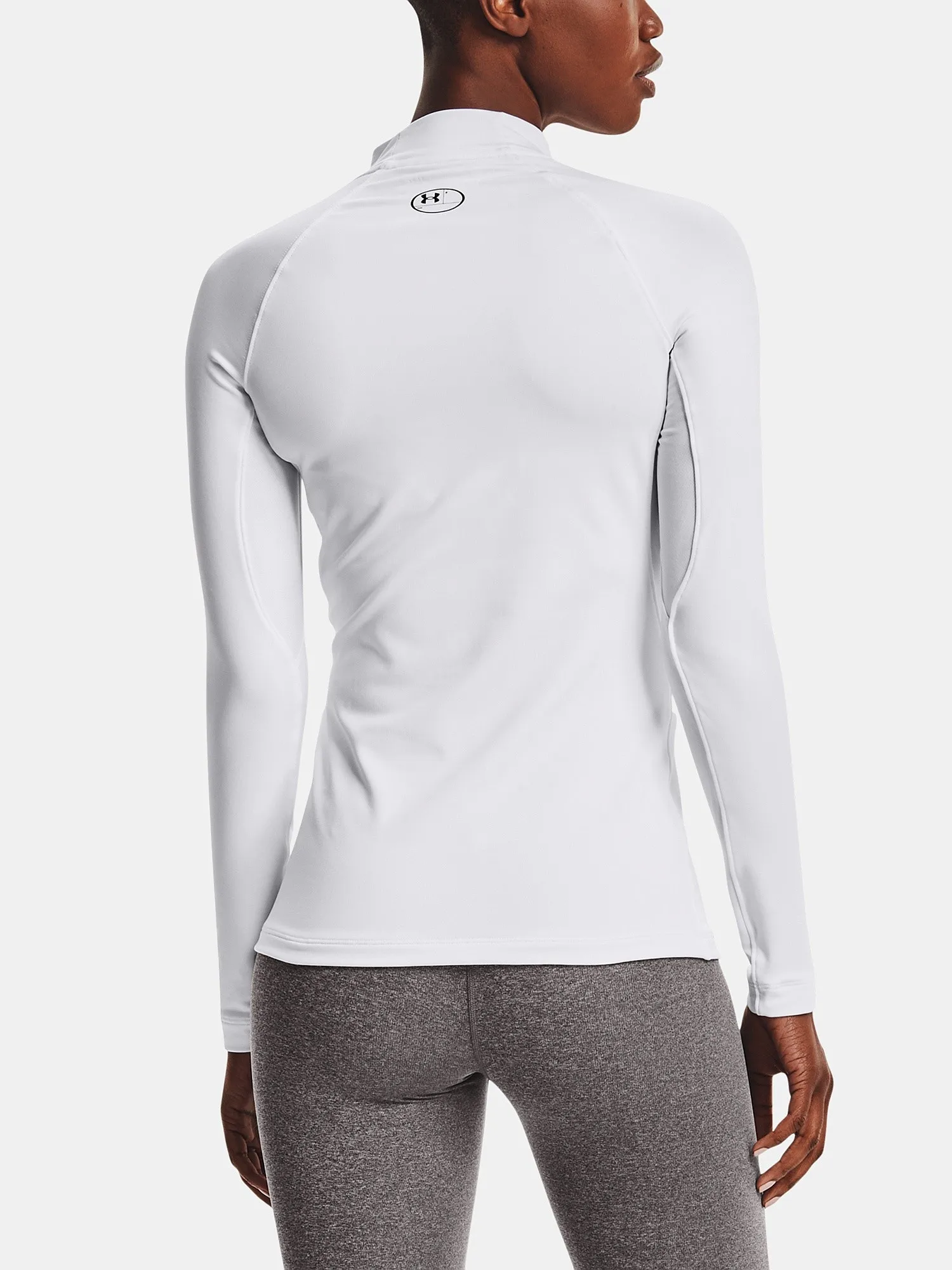 camisa Under Armour ColdGear Authentics Mock Neck LS - White - women´s